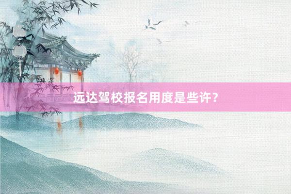 远达驾校报名用度是些许？